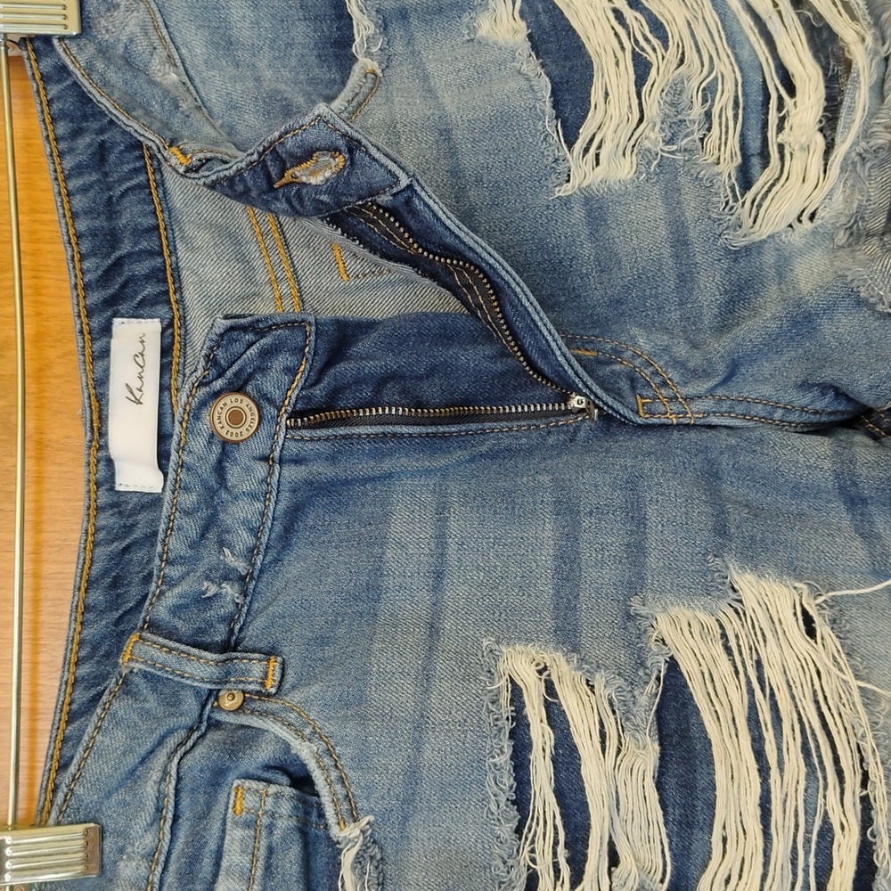 KanCan Blue Distressed Jean Shorts - Picture 4 of 9